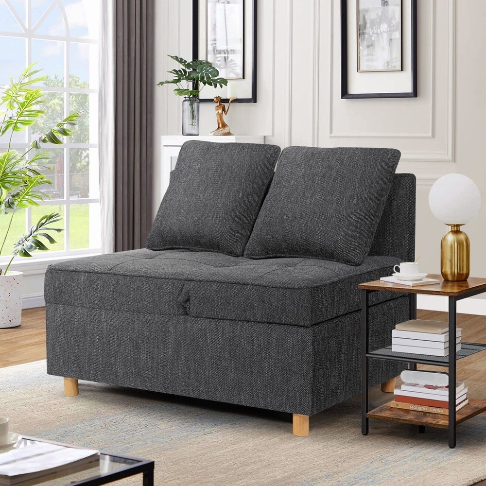 Folding Ottoman Sofa Bed Chair 4-in-1 Sleeper Sofa Adjustable Backrest Colorful*