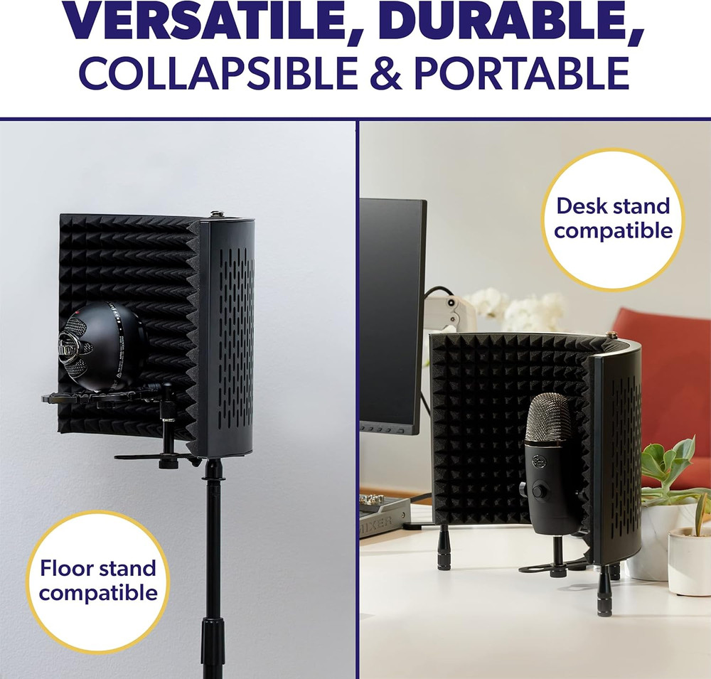 PRO Isolation Shield - Microphone Reflection Filter for Recording - Mic Studio E