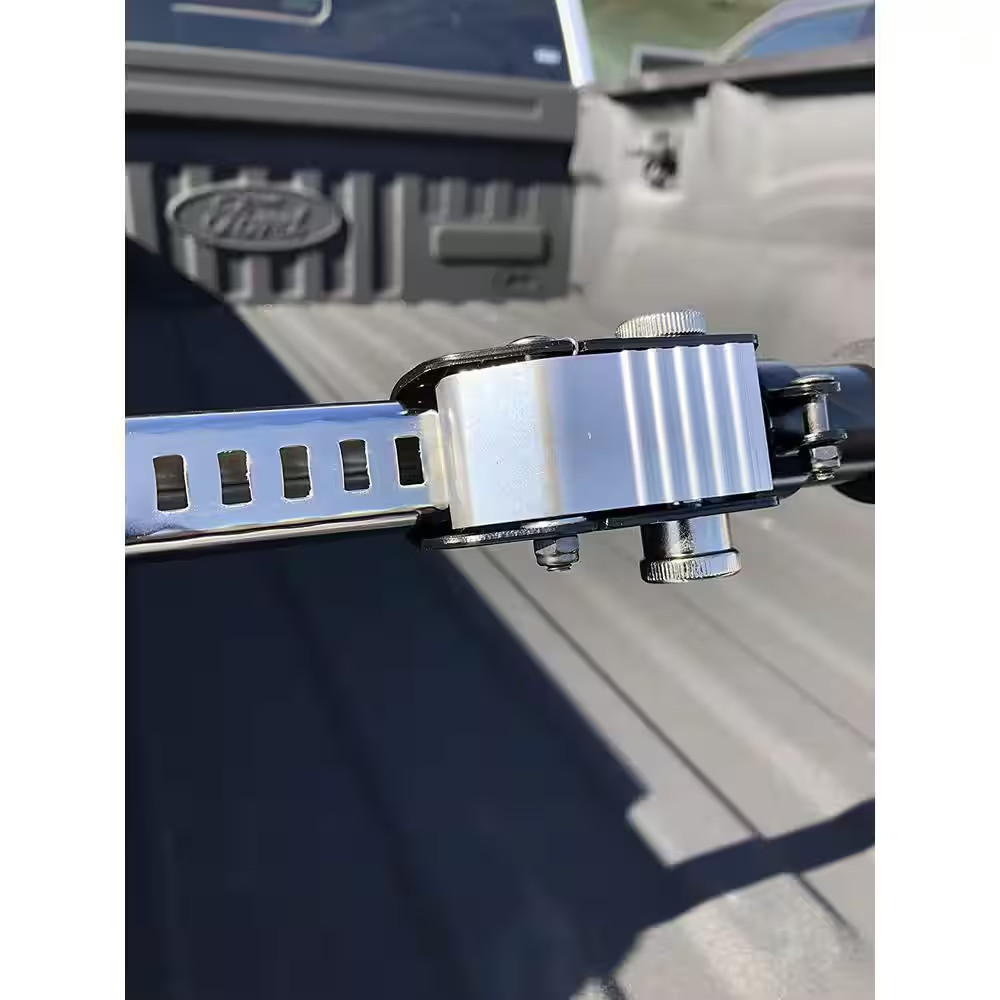 3.6 Ft. to 6 Ft. Black Steel Adjustable Cargo Bar with Self-Locking Spring Ratch