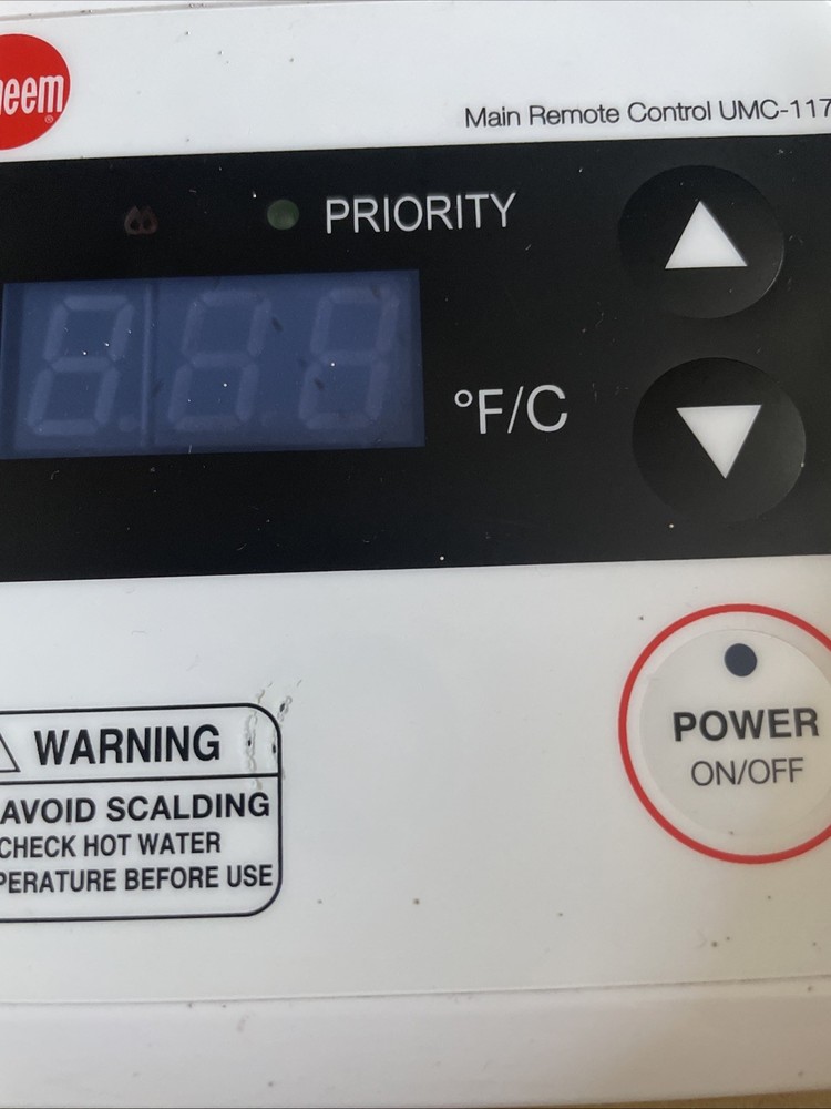 Rheem Pronto Main Remote Control UMC 117 USED. No Cable. Unit Only