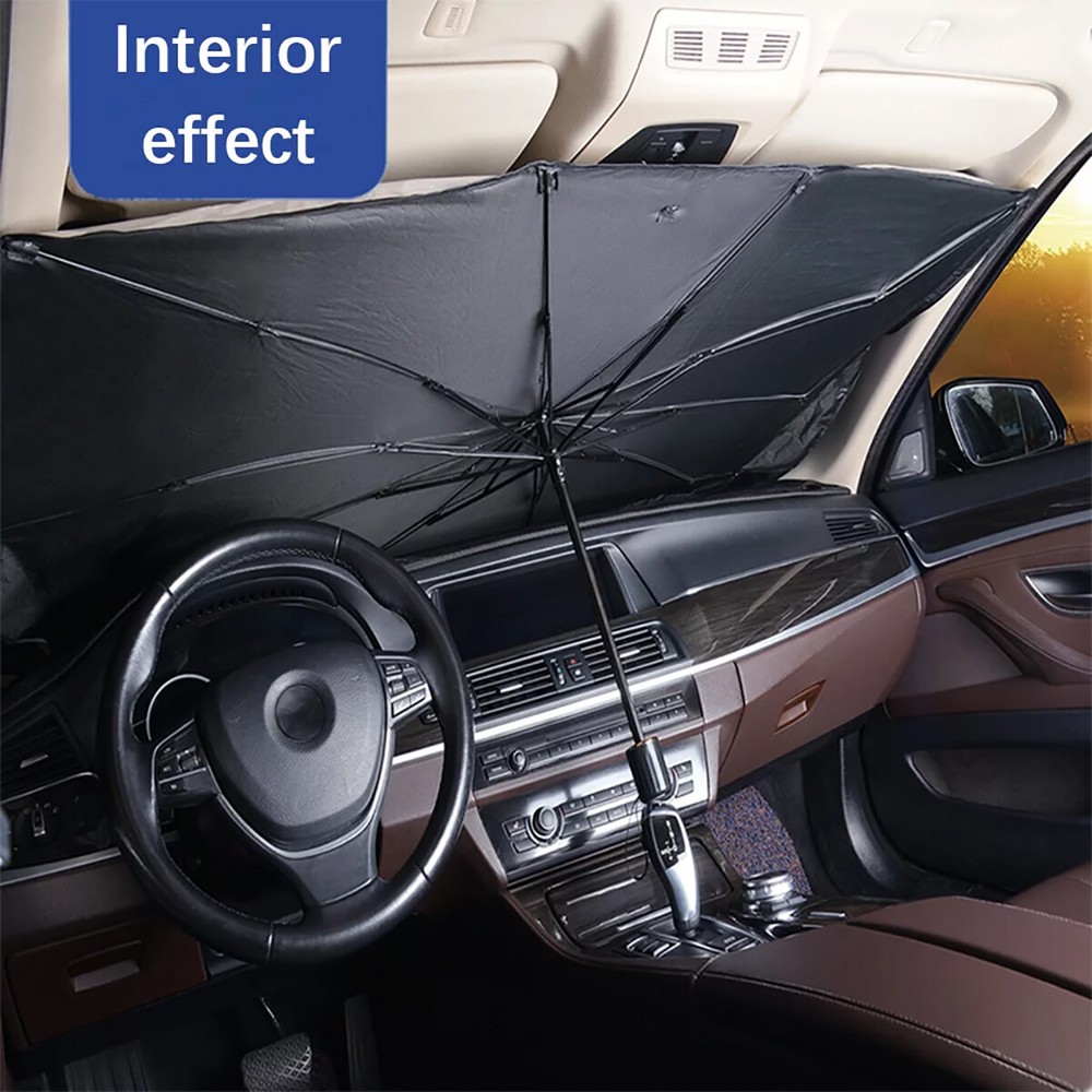 Retractable Car Windshield Sun Shade Umbrella Front Back Window Cover Visor Auto