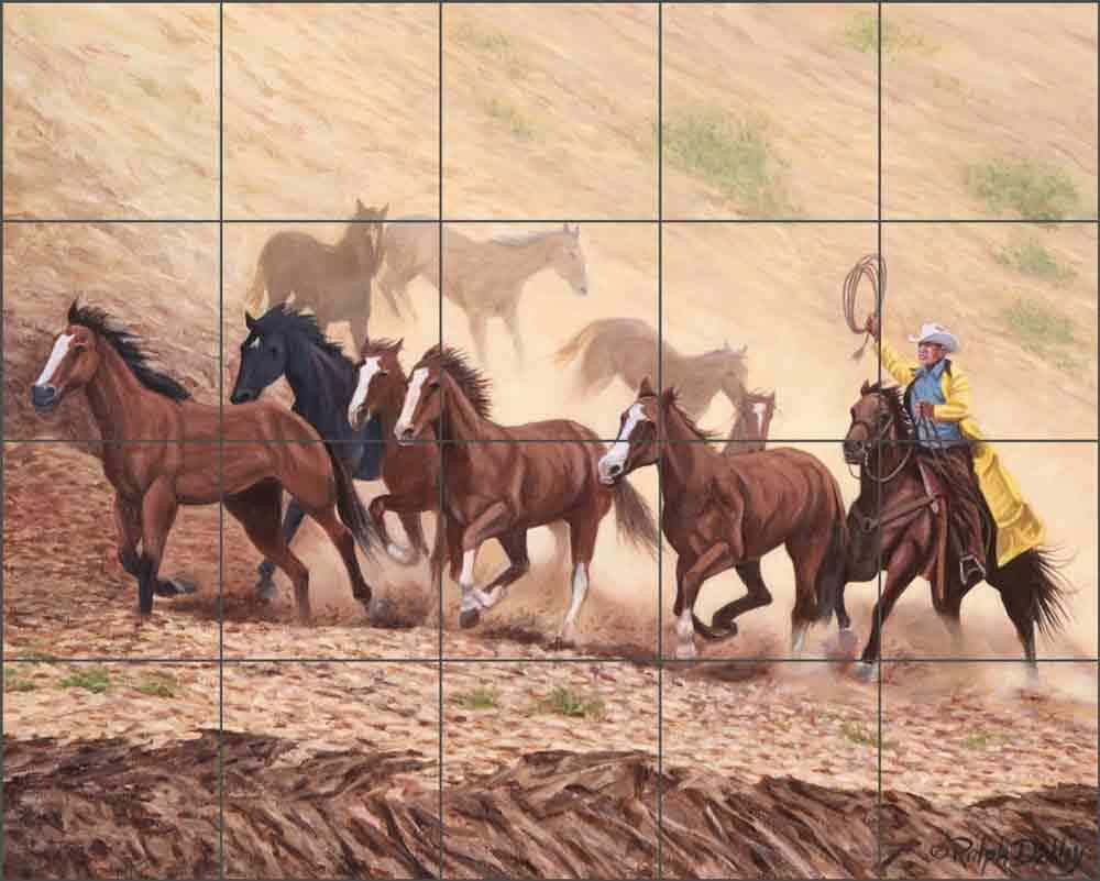 Western Tile Backsplash Ralph Delby Art Ceramic Mural RDA011