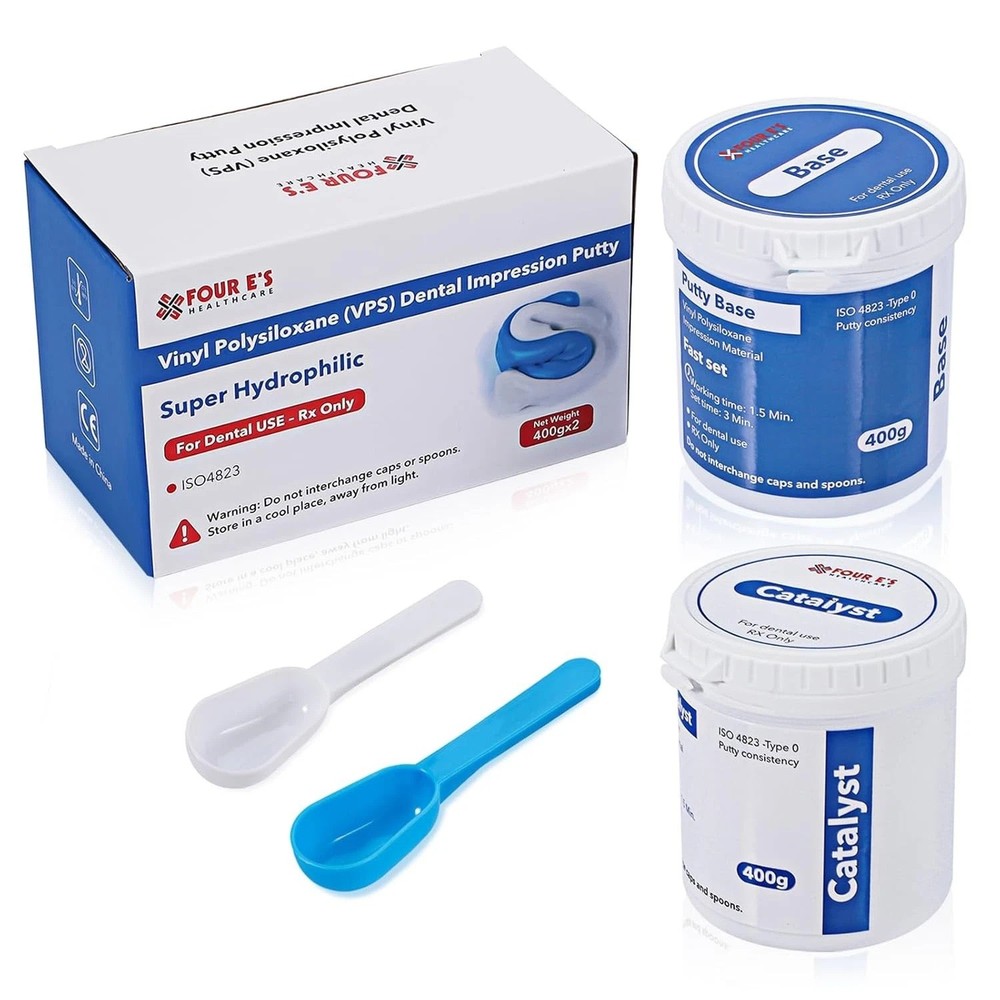 Dental Impression Putty Fast Set 800g VPS Putty (400g Base & 400g Catalyst) US