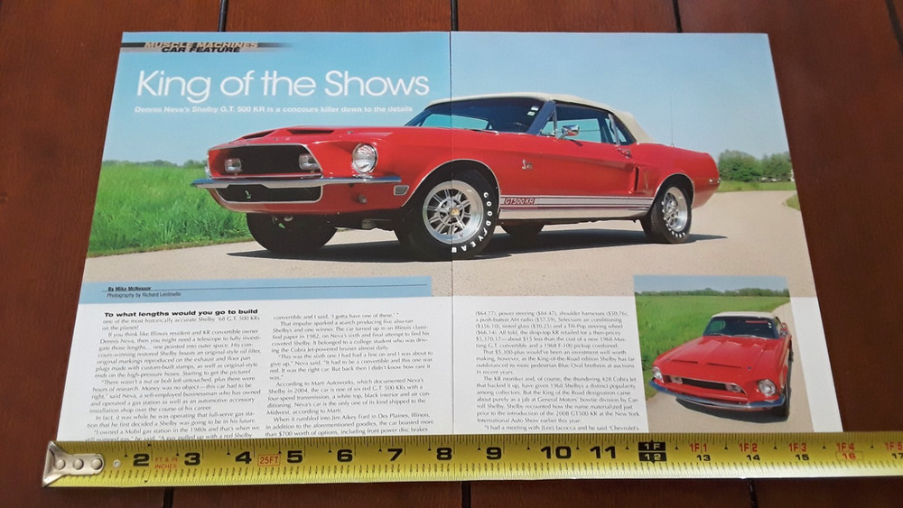 1968 SHELBY GT500 KR  ORIGINAL 2007 ARTICLE
