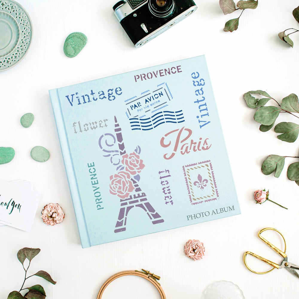 DIY Reusable Plastic STENCIL A3 A4 A5 / PARIS POSTCARD / Scrapbooking Decoupage