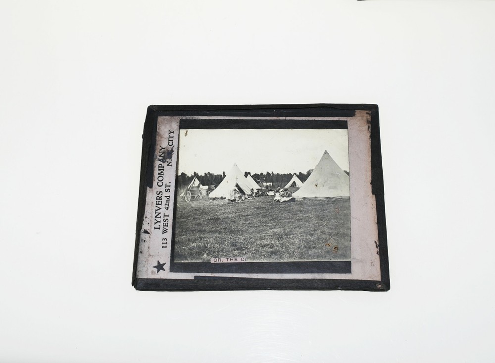 People & tents  GLASS SLIDE