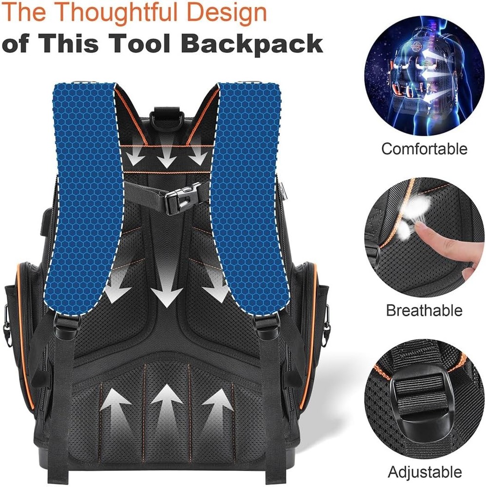 Tool Backpack Heavy Duty – Tool Backpack with Molded Base