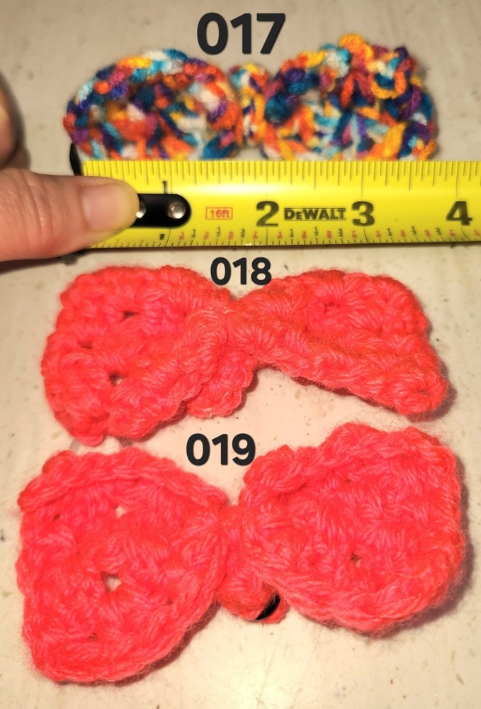 Crochet Medium Pet Bow with Snaps