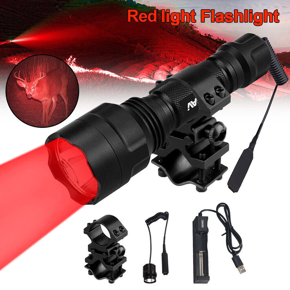 1000yard Green Red LED Flashlight Predator Hunting Light   Barrel Mount