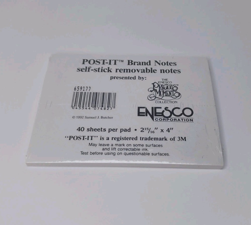 Precious Moments Enesco Post-It Brand Removable Notes Note Pad