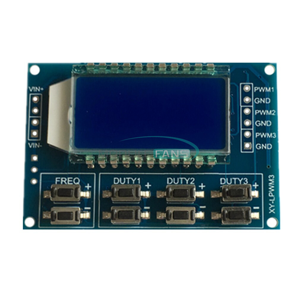 Signal Generator 3 Channel PWM Pulse Wave Frequency Duty Cycle Adjustable