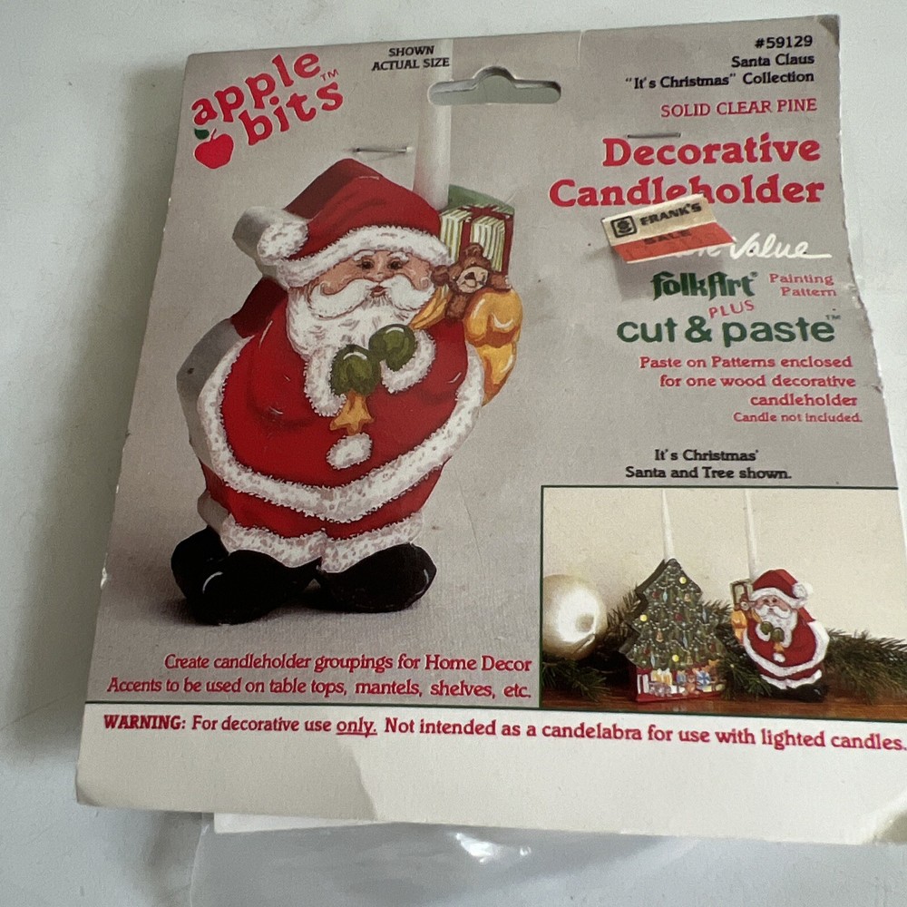 Plaid Enterprises Apple Bits Decorative Craft Candle Holder Kit Santa