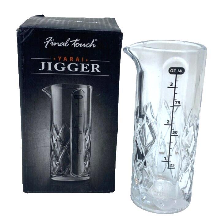 Final Touch Jigger Japanese Yari Glass Pattern NEW