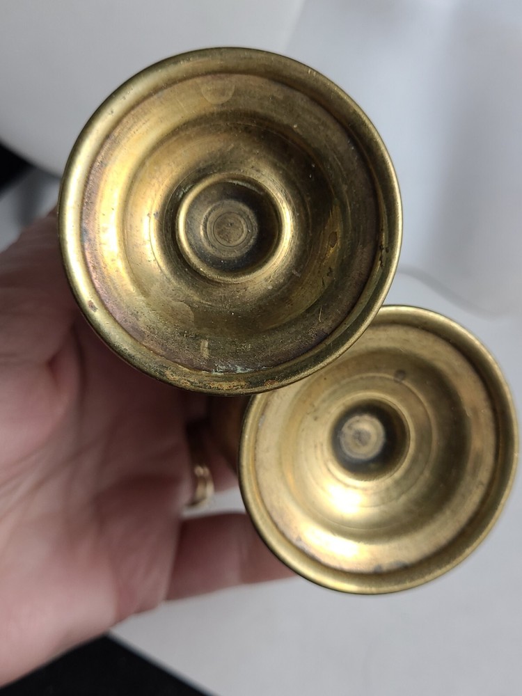 Vintage Pair Aztec Mini Goblets brass bronze