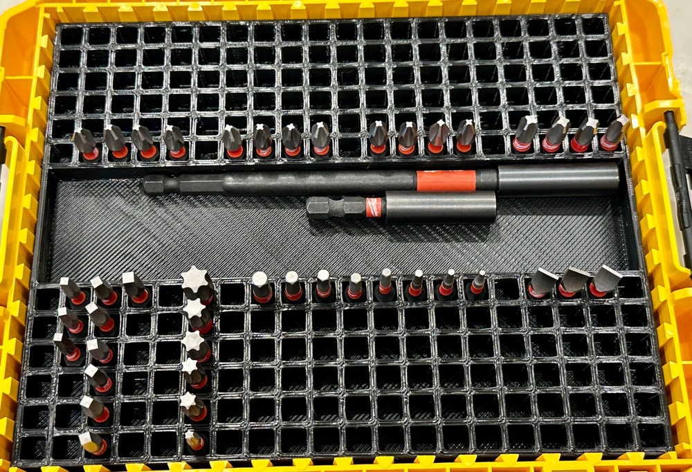 Impact bit holder insert for DEWALT Medium ToughCase (1 compartment + 240 bit)