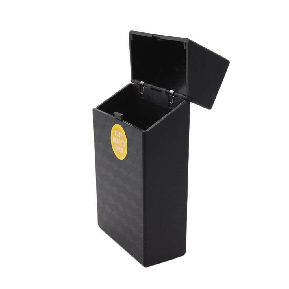 4 Pack 100' Push-to-Open Plastic Cigarette Case w/ Metallic Finish Design