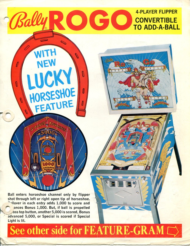 Rogo Pinball by Bally Flyer / Brochure / Ad