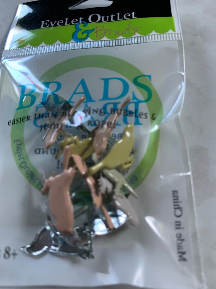 BRADS MULTI-COLORED BIRDS BRADS - 12PCS - BIRDS #3