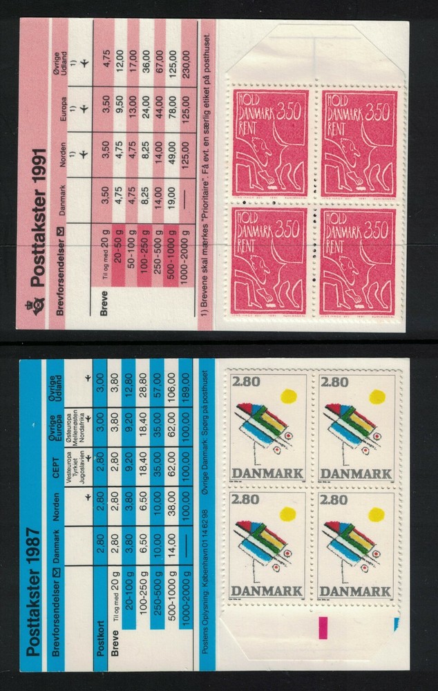 Denmark Booklets '91 Keep Denmark Clean HS60 & '87 Abstract HS45 Complete (131)