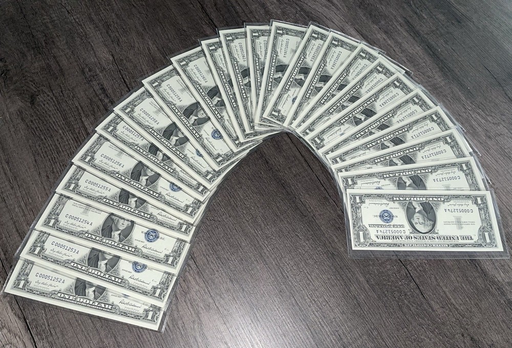 1957 SILVER CERTIFICATES UNCIRCULATED 23 CONSECUTIVE NOTES -