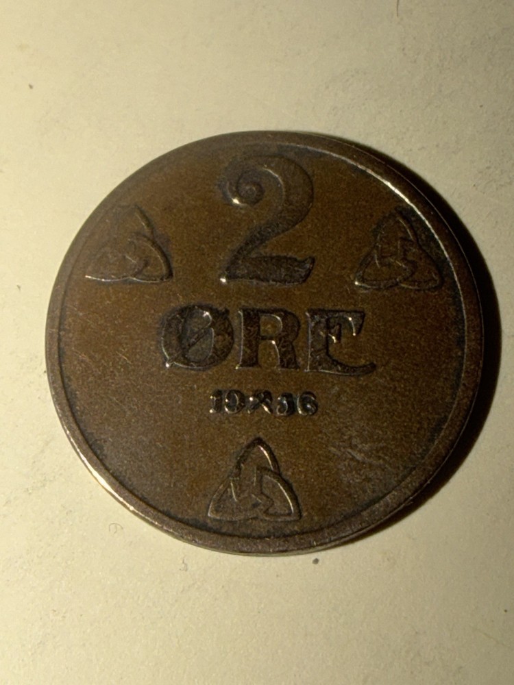 1936 NORWAY 2 ORE - High Quality Coin