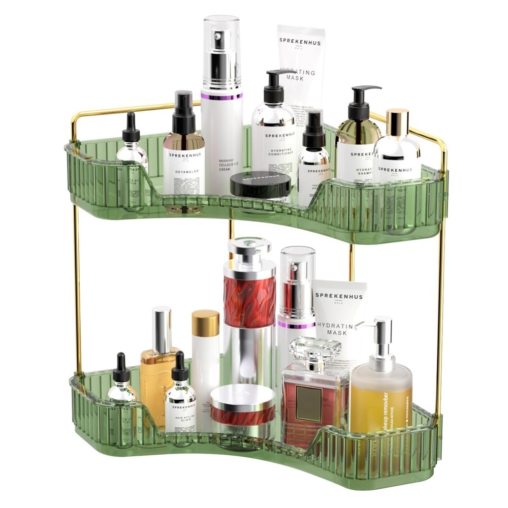 GTI 2 Tier Bathroom Counter Organizer, Multi-Function Corner Bathroom Organiz...