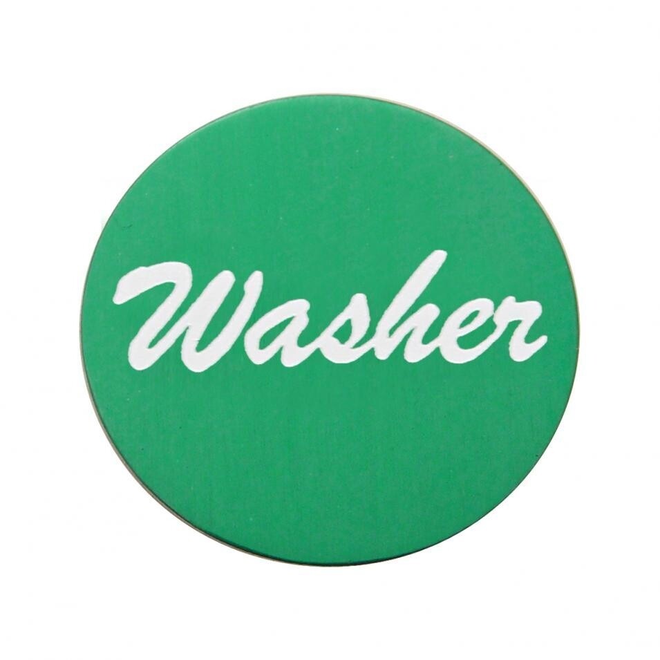 "Washer" Dash Knob - Green Aluminum Sticker