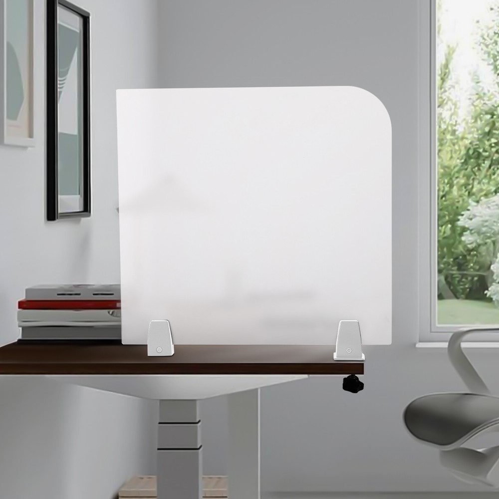 Rectangle Clamp-on Office Partition, Indoor Desk Divider, Desktop Privacy Panel