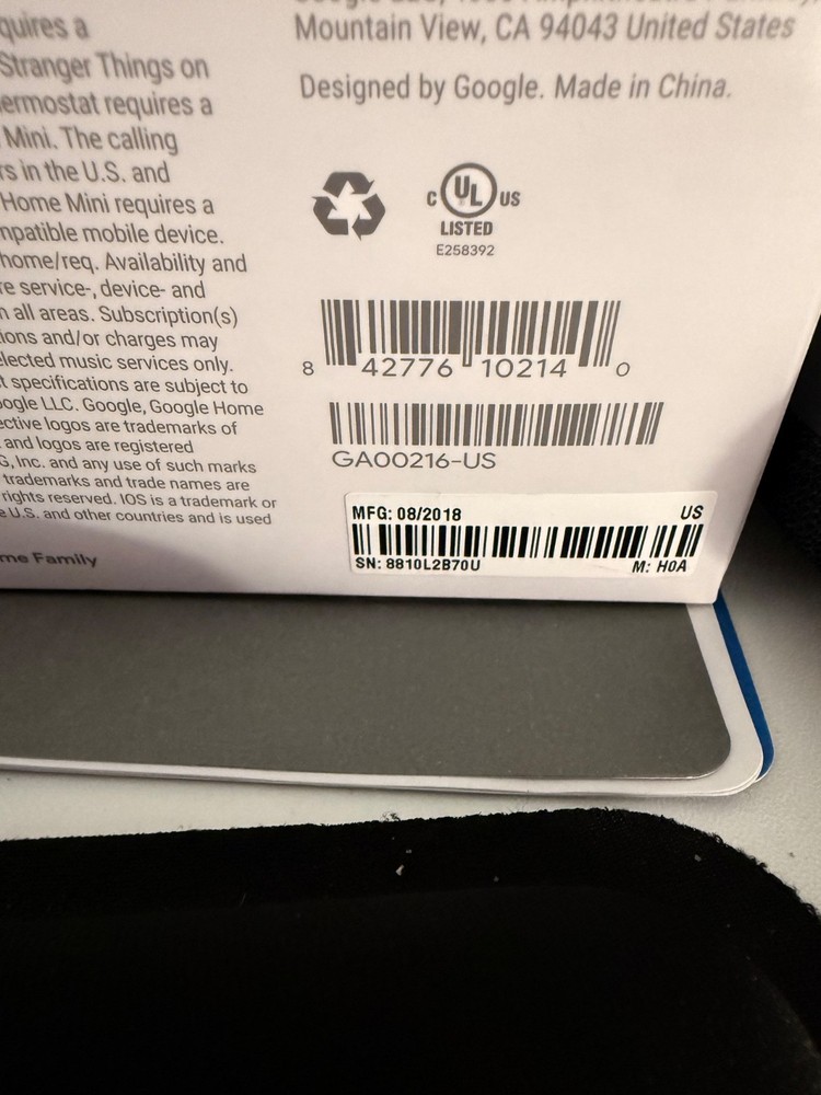 Google Home Mini Smart Assistant - Charcoal (GA00216-US)