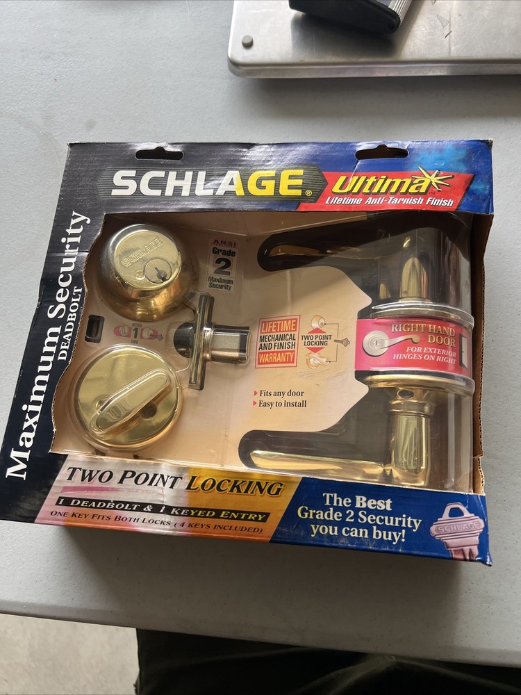 Schlage Ultima Maximum Security Deadbolt + Keyed Entry~Grade 2 For RH Door