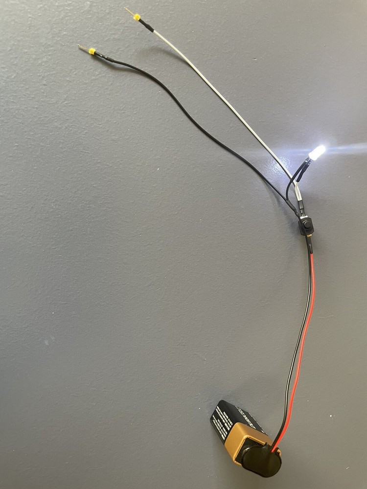 9 Volt Battery Snap Connector with On/Off Push-Button Switch & LED