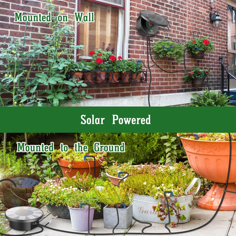 Solar powered automatic irrigation system, indoor DIY irrigation, 9 timed modes