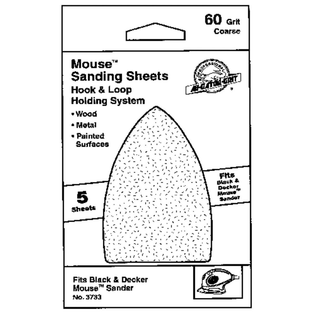 (25 SHEETS)  GATOR MOUSE SANDPAPER - COARSE MOUSE SANDPAPER