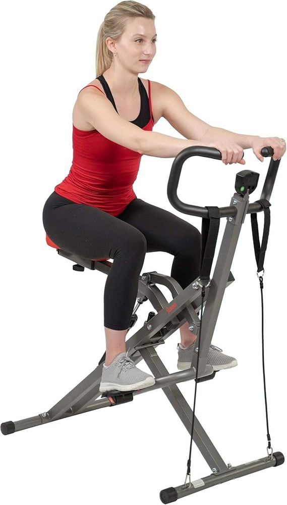 Row-N-Ride PRO: Compact Full Body Squat Machine with Adjustable Resistance Bands