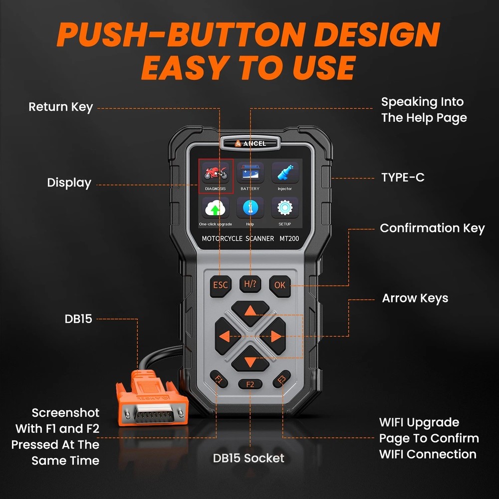 Motorcycle OBD2 Scanner Diagnostic Tool Fault Code Reader ABS Fit For Triumph