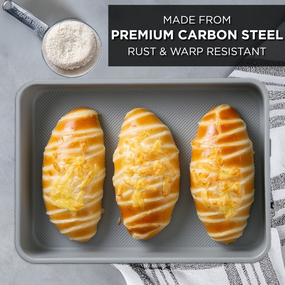 Country Kitchen Nonstick Stackable Bakeware Set - Durable, Easy 6 Pcs, Black