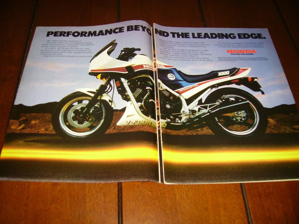 1984 HONDA 1000 INTERCEPTOR ORIGINAL 2 PAGE AD