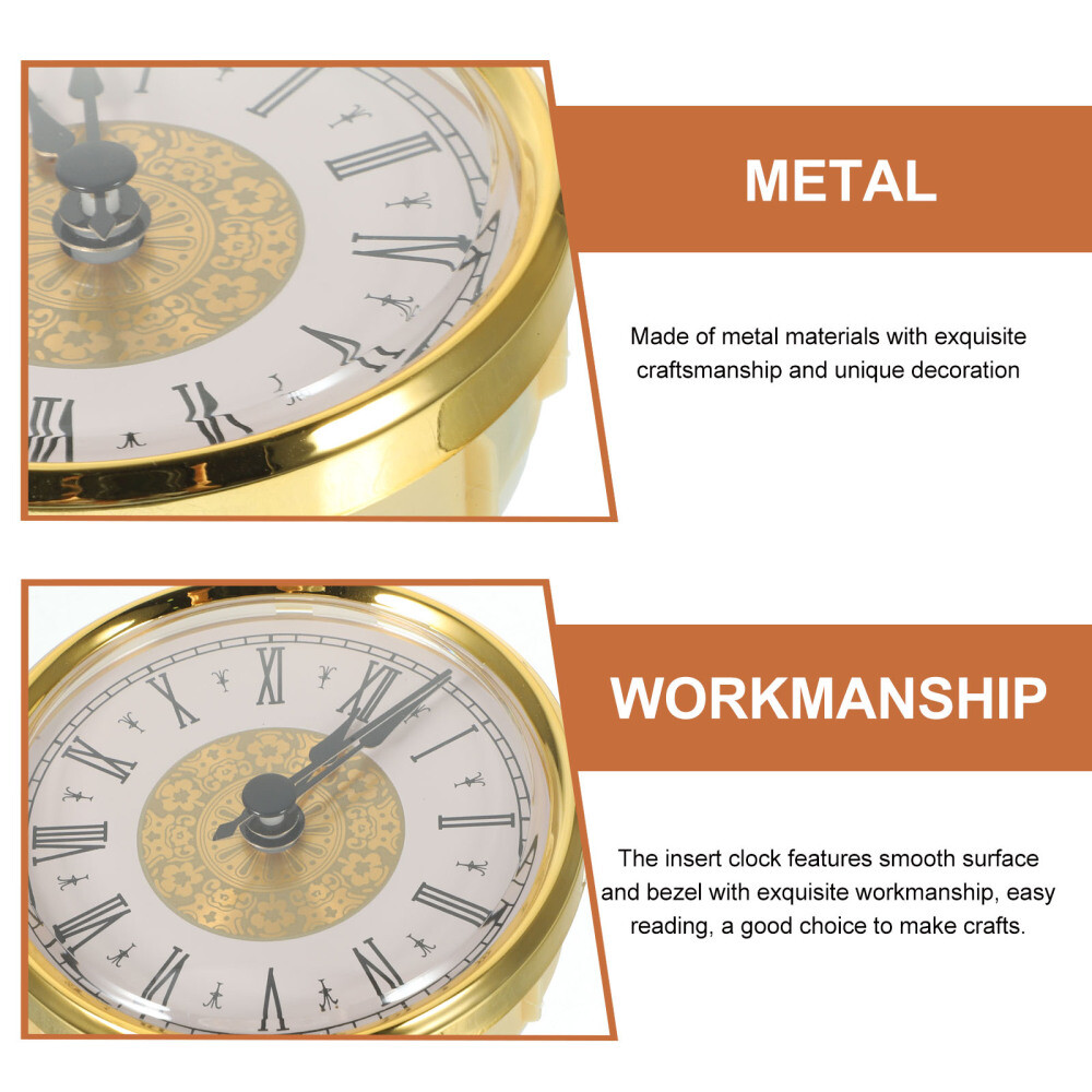 Retro Clock Insert DIY Round Clock Head Silent Clock Head Insert Quartz Clock
