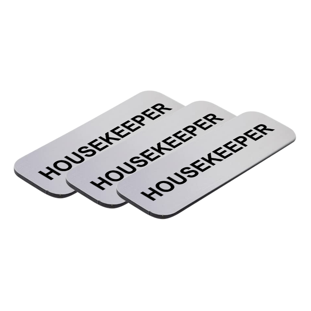Housekeeper 1 x 3" Name Tag/Badge, (3 Pack)