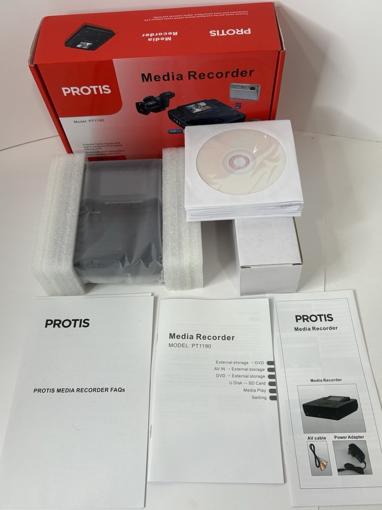 PROTIS Multi-function Media Recorder PT1190 DVD Recorder / Player HDMI USB. NEW