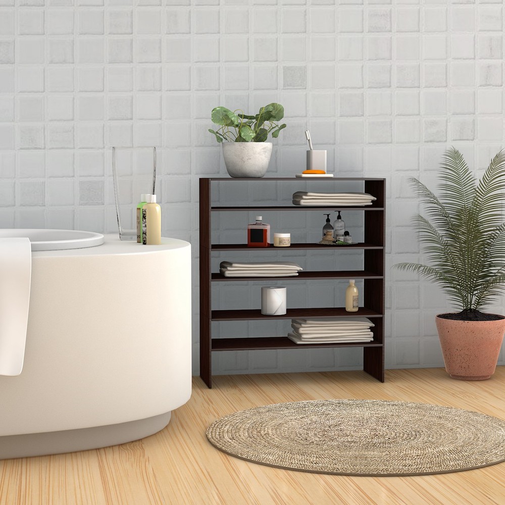 Set of 3 31-Inch Stackable Shoe Rack 2-Layer Horizontal Organizer Storage Brown