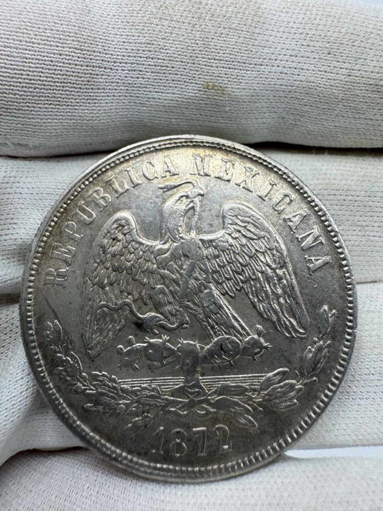 1872 Mexico 1 Peso Silver Coin
