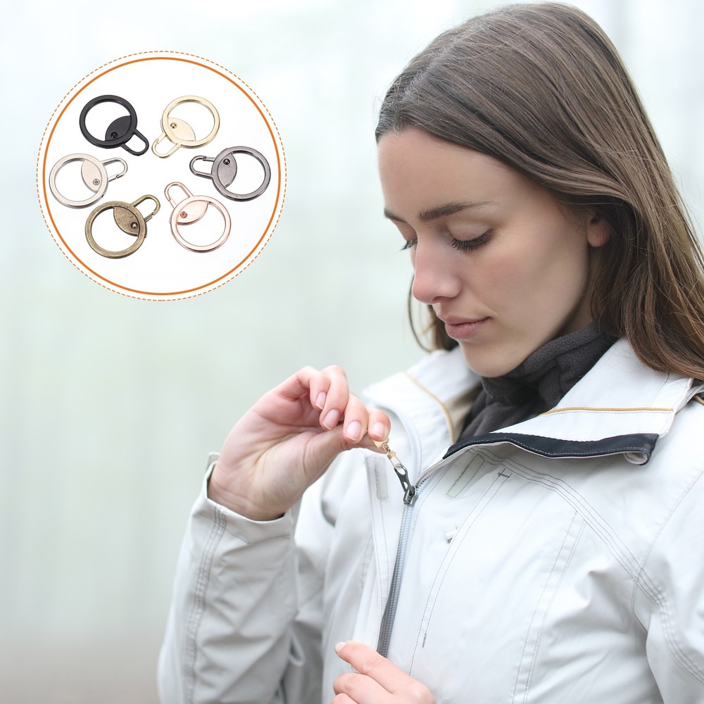 Zipper Pull Charm 1 Pcs Round Zipper Pull Replacement, Bronze Tone