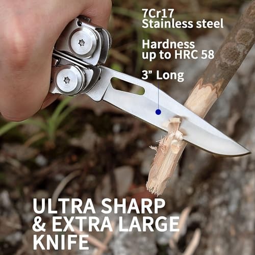 Multitool, 29-in-1 Multitool Pliers with Replaceable Wire Cutters and Saw,