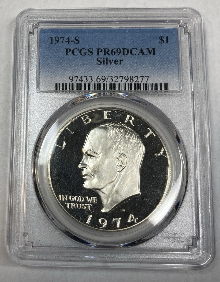 1974-S Proof Silver Ike Dollar PCGS PR69DCAM Bright White