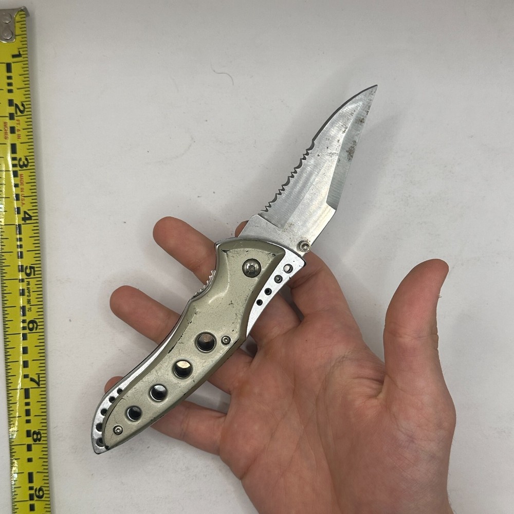 VINTAGE Imported Serrated Folding Knife