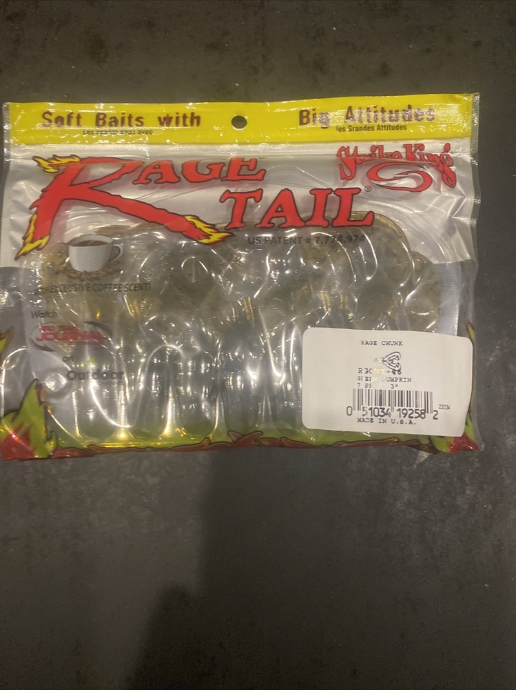 Strike King 3” Rage Chunk 7 per pack Green Pumpkin