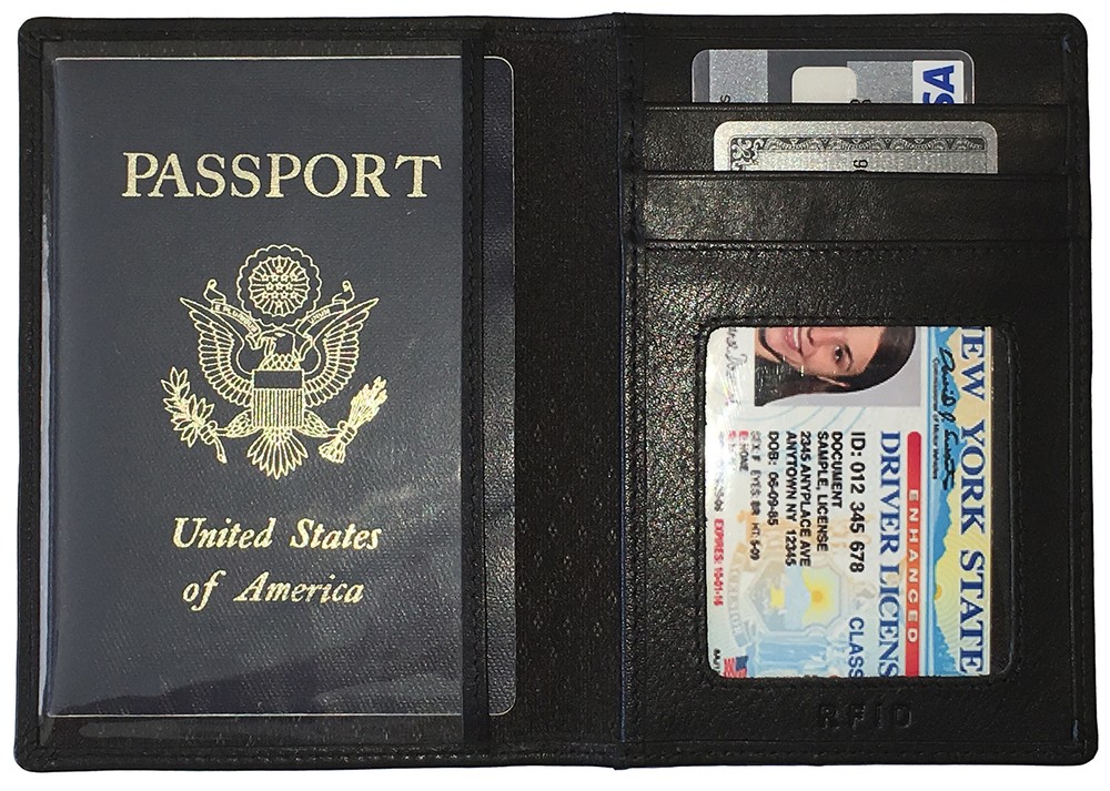 Leather RFID Passport Wallet Holder