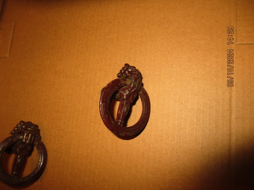 2 Matching Vintage Drawer Pulls Drop Handle Ornate