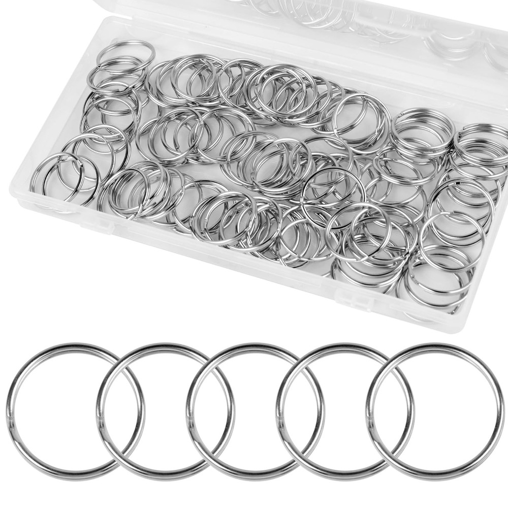 200PCS Split Key Rings Bulk for Keychain and Crafts 1”200Pack, silver